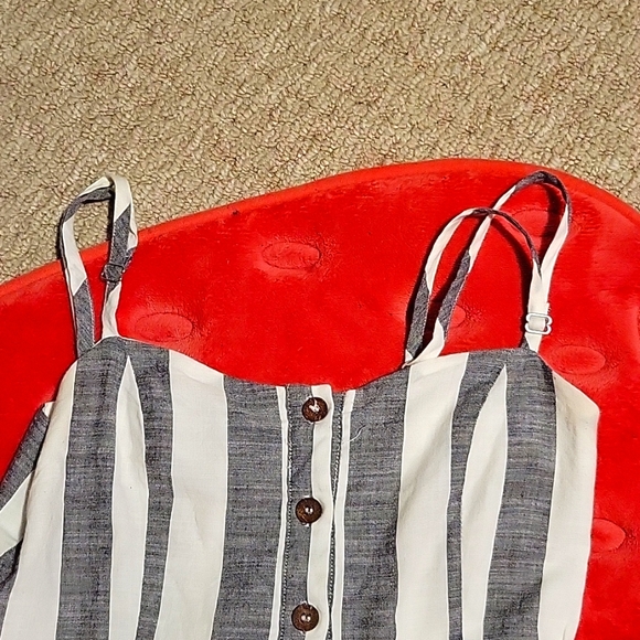 Striped short strapped dress - Picture 3 of 3